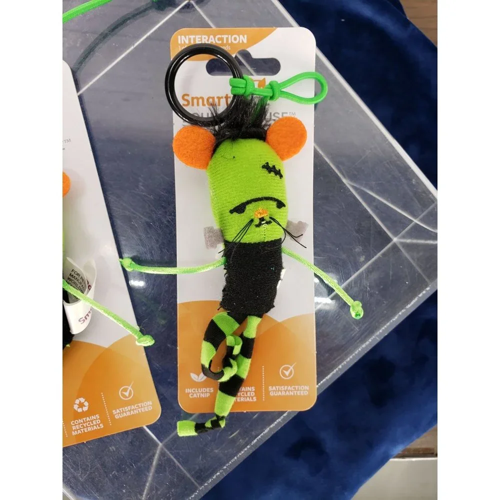 SmartyKat Bouncy Mouse Cat Toy Bungee Toy Frankenkitty Set‎ of 2